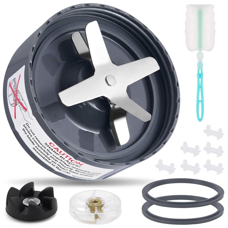 12 Pieces Blade Replacement Parts for NutriBullet Blender Extractor Cross Blade Gear Rubber Gasket and Shock Pad Compatible with NutriBullet 600W  Pro 900W series