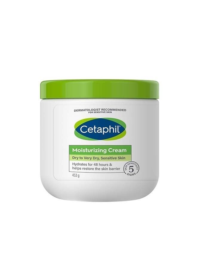 Cetaphil عبوة قيمة من 2 - كريم مرطب، للبشرة الجافة إلى الجافة جداً، للبشرة الحساسة، يرطب لمدة 48 ساعة، يستعيد حاجز البشرة، للوجه والجسم للرجال والنساء، غير كوميدوغيني، مع النياسيناميد وفيتامين B5، بدون رائحة، 453 جرام × 2 - Image 2