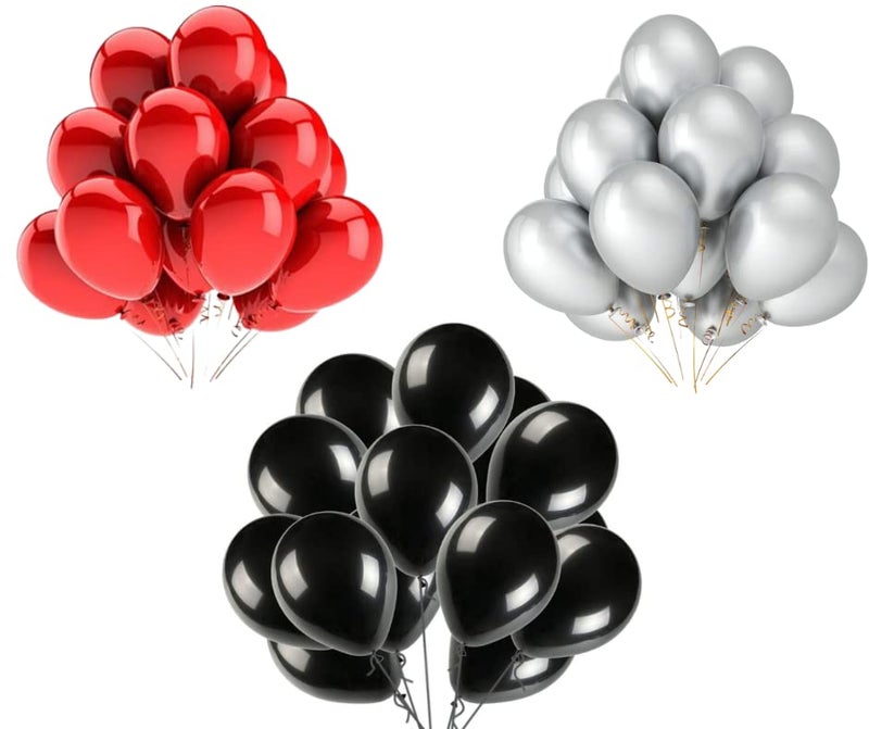 Vail Creations Metallic balloons Red Black Silver (Pack of 200) - Image 3
