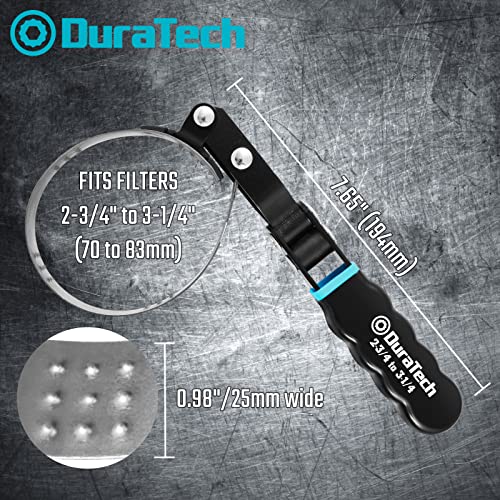 DURATECH مفتاح فلتر الزيت الدوار DURATECH صغير، أداة إزالة فلتر الزيت تناسب الفلاتر 2-3/4" إلى 3-1/4"، مثالي لأدوات إصلاح السيارات - Image 2