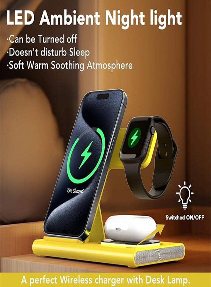 محطة شحن مطورة 3 في 1، شاحن قابل للطي، مناسب للهواتف المحمولة من Apple والساعات وسماعات الرأس، شحن ثلاثة في واحد، سهل الحمل، مناسب للسفر والفنادق التجارية - Image 2
