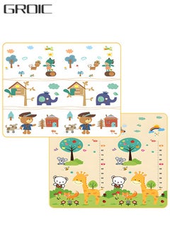 GROIC Baby Play Mat,Large Waterproof Foam Foldable Baby Crawling Mat Gym Activity with Reversible Double-Sided Patterns,Anti-Slip Floor Playing Mats 1.5*1.8M  - Image 1