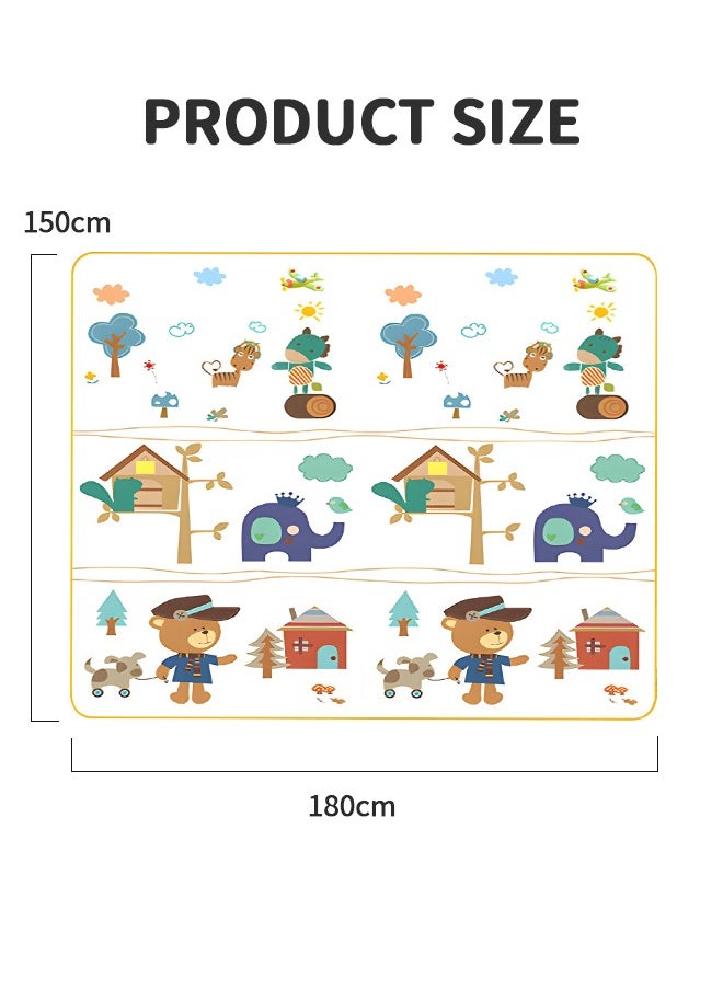 GROIC - Baby Play Mat,Large Waterproof Foam Foldable Baby Crawling Mat Gym Activity with Reversible Double-Sided Patterns,Anti-Slip Floor Playing Mats 1.5*1.8M - Image 1