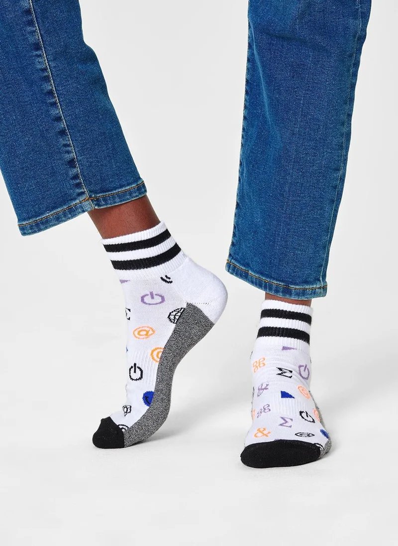 Happy Socks CTRL ALT DEL 1/4 CREW SOCK