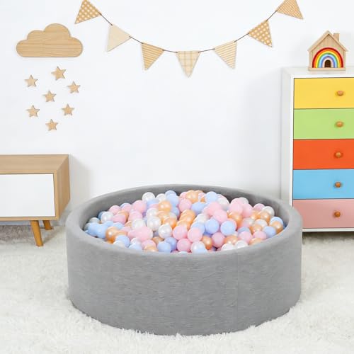 Heopeis Ball Pit Balls for Toddlers BPA Free Crush Proof Plastic Toy Balls for Ball Pit Childrens Pool Water Toys Macaron Ocean Balls for Play Tent 22 Inch Pack of 100 - Image 5