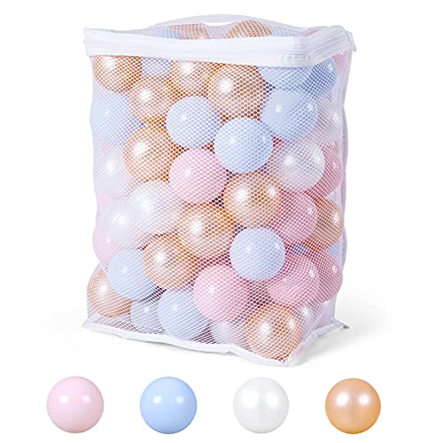 Heopeis Ball Pit Balls for Toddlers BPA Free Crush Proof Plastic Toy Balls for Ball Pit Childrens Pool Water Toys Macaron Ocean Balls for Play Tent 22 Inch Pack of 100 - Image 1