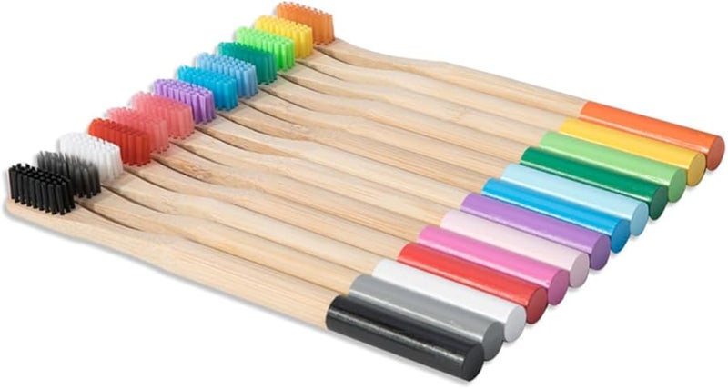 NOLITOY 12 Pack Bamboo Toothbrush For Adults With Firm Bristles And Holder Eco Friendly - Image 3