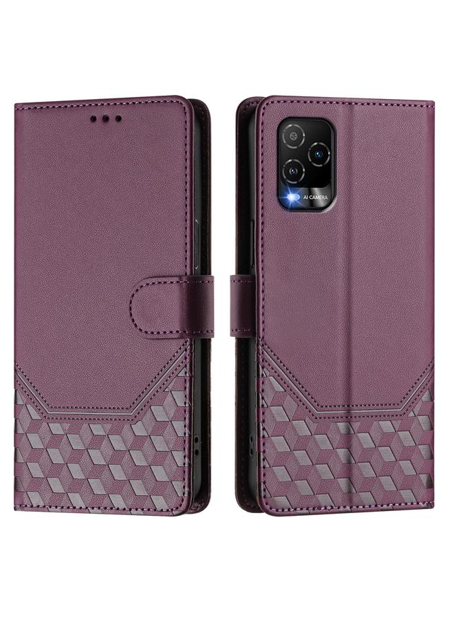 اس-توب جراب هاتف BLU View 5 Pro المصنوع من الجلد بنقش قرص العسل بتقنية RFID - Image 2