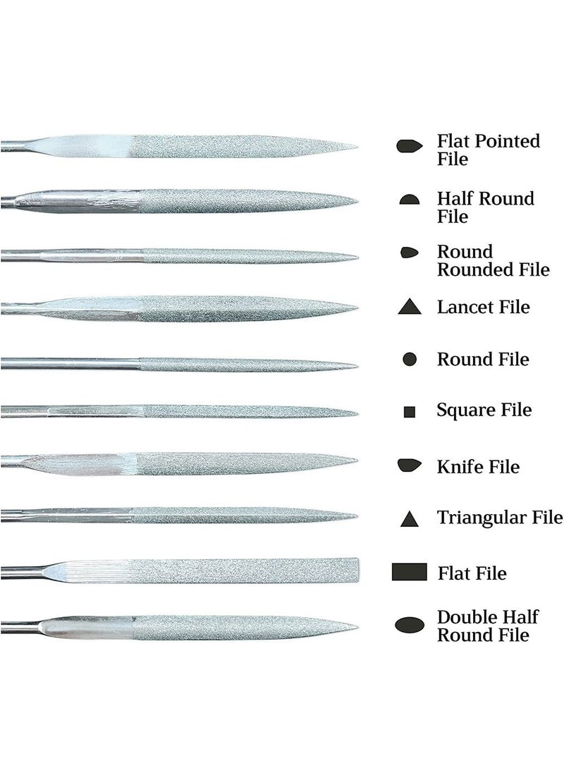 TiTi 5312 Diamond Needle File Set 4X160 mm 10 Pieces  - Image 2