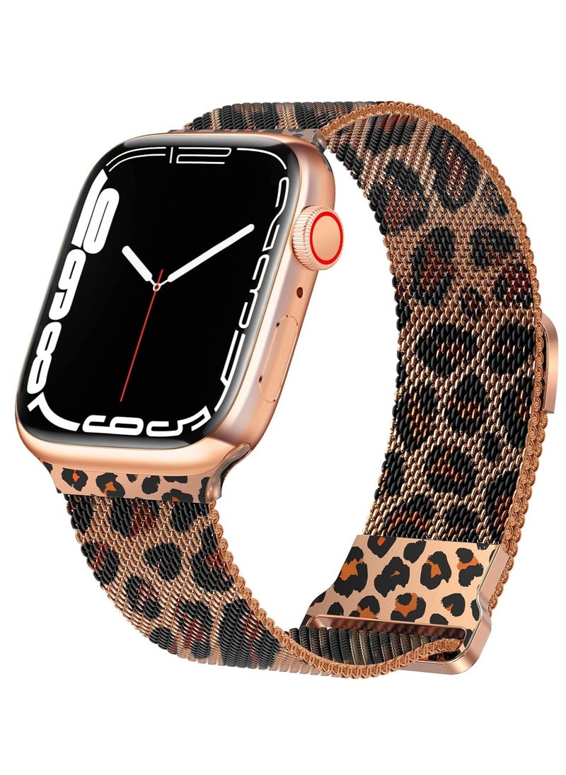 Generic - Magnetic Band Compatible with Apple Watch 42mm 44mm 45mm 49mm, Stainless Steel Mesh Milanese Strap, Metal Wristband for iWatch SE Ultra 1 2 Series 9 8 7 6 5 4 3 2 1 for Women Men - Image 1
