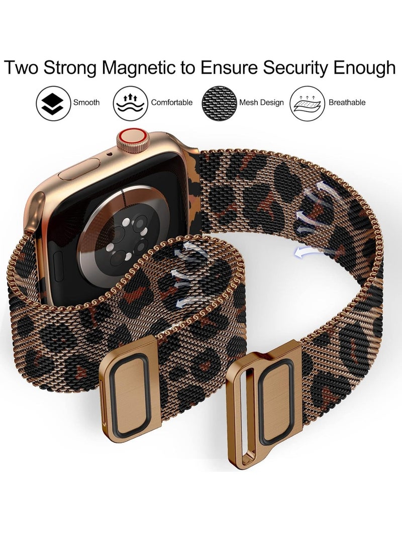 Generic - Magnetic Band Compatible with Apple Watch 42mm 44mm 45mm 49mm, Stainless Steel Mesh Milanese Strap, Metal Wristband for iWatch SE Ultra 1 2 Series 9 8 7 6 5 4 3 2 1 for Women Men - Image 1