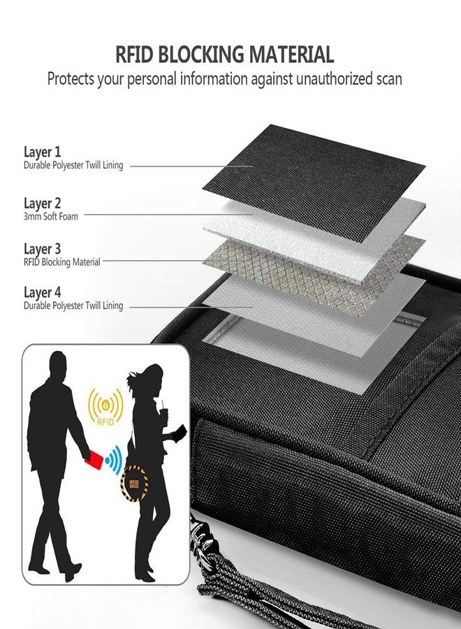 جيمي محفظة جواز سفر عائلية مقاومة للماء بتقنية RFID، وحافظة لوثائق السفر، وحقيبة يد لبطاقات الائتمان للرجال والنساء - Image 5