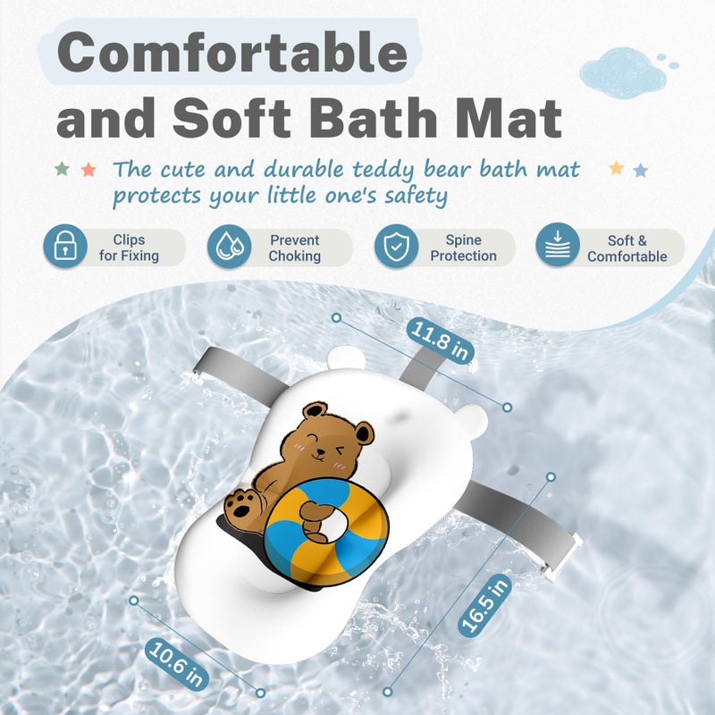 AVIDOR Baby Bathtub,Collapsible Bathtub for Newborn to Toddler,Durable Essential Infant Bath Tub,Portable Travel Baby Bathtub with Soft Cushion,No-Slip Hanging and Detachable Bathtub(Blue) - Image 4