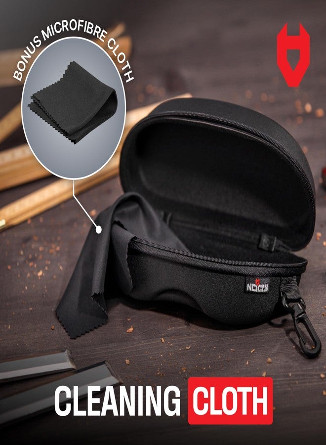NoCry Storage Case for Safety Glasses with Felt Lining, Reinforced Zipper and Handy Belt Clip - Image 4