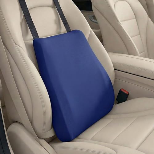 SleepyCat Slim Back Cushion | Breathable Support Car Seats | Perforated Memory Foam | Slim Ergonomic Design | Anti-Skid Base | Washable Nylon Cover | Modern Comfort Support | Blue - Image 1