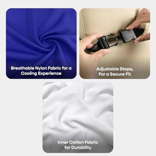 SleepyCat Slim Back Cushion | Breathable Support Car Seats | Perforated Memory Foam | Slim Ergonomic Design | Anti-Skid Base | Washable Nylon Cover | Modern Comfort Support | Blue - Image 5