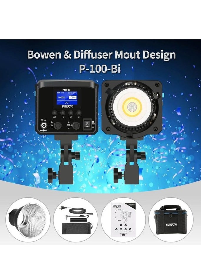 Sutefoto Light P100 BI with color range 2800-10000, (100 Watt) , 1000 gram (Model :P100 BI)