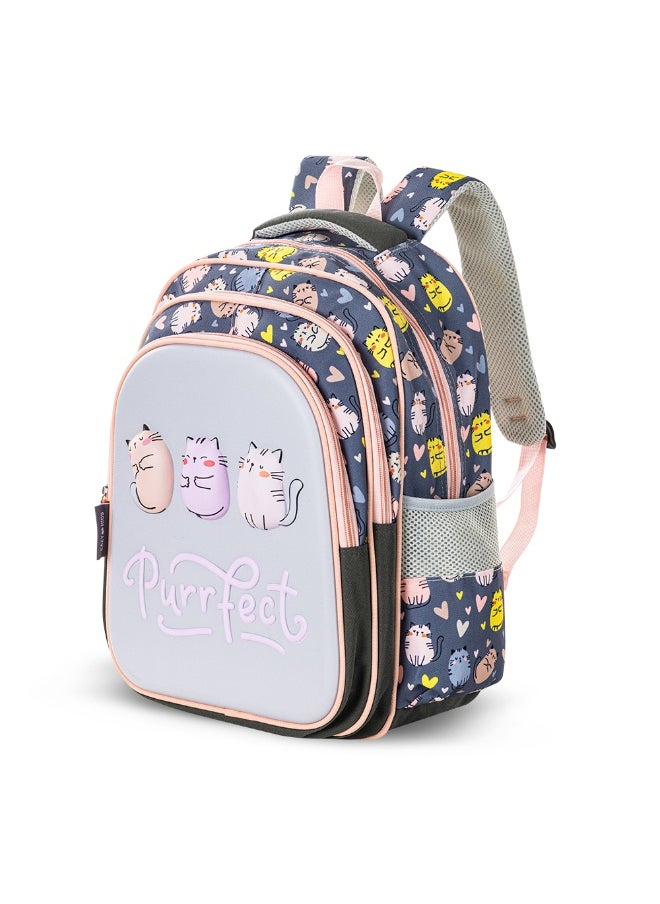 Eazy Kids Eazy Kids School Bag w/ Trolley, Pencil Case 16" - Purrfect Grey  - Image 4