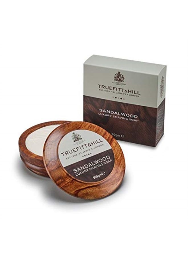 Truefitt & Hill Luxury Shaving Soap in Wooden Bowl - Sandalwood (3.5 Ounces) - Image 1