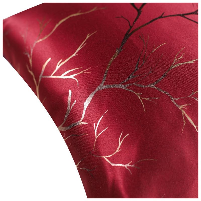 Vendola Decorative Foil Blackout Cushion Cover 24 Inch x 24 Inch, Sofa Pillow Cover Set, Maroon Color, Foil Shimmer Glittery Pattern, Diwali Festive, (Maroon, 24X24 Inches, Set of 2) - Image 3