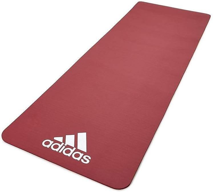 Adidas 7mm Fitness Mat Red Non-Slip Cushion Mat for Yoga, Pilates & Full Body Training - Image 1