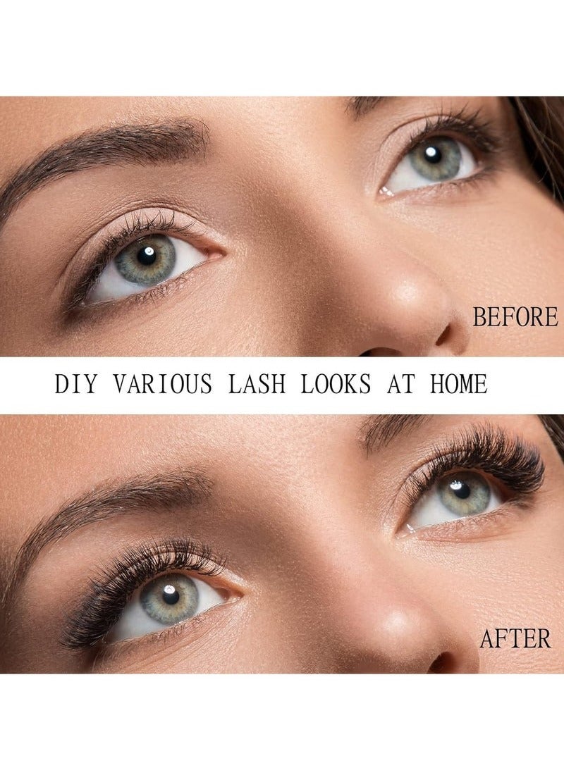 Bukela False Lashes Individual Eyelashes 144 Root Cluster Lashes DIY Eyelash Extension Fake Lashes Natural Look Reusable Lashes - Image 2