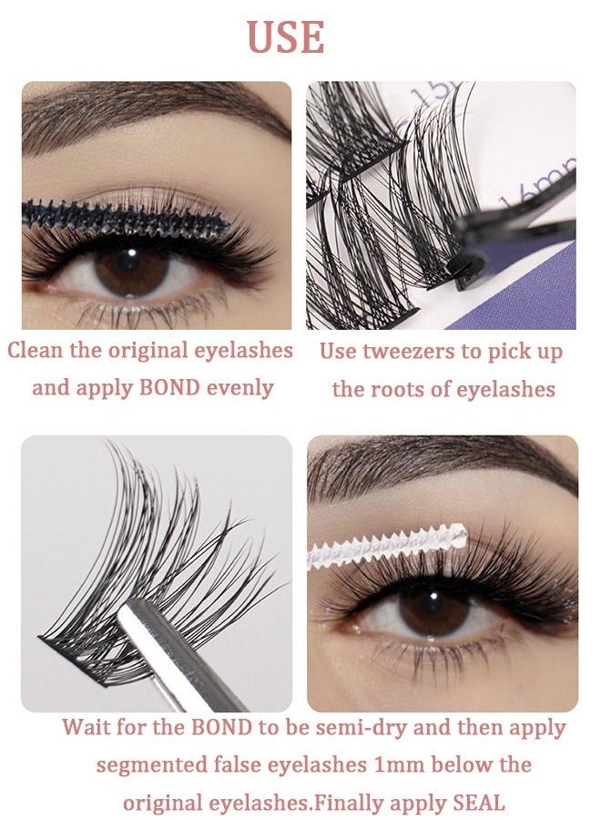 Bukela False Lashes Individual Eyelashes 144 Root Cluster Lashes DIY Eyelash Extension Fake Lashes Natural Look Reusable Lashes - Image 3
