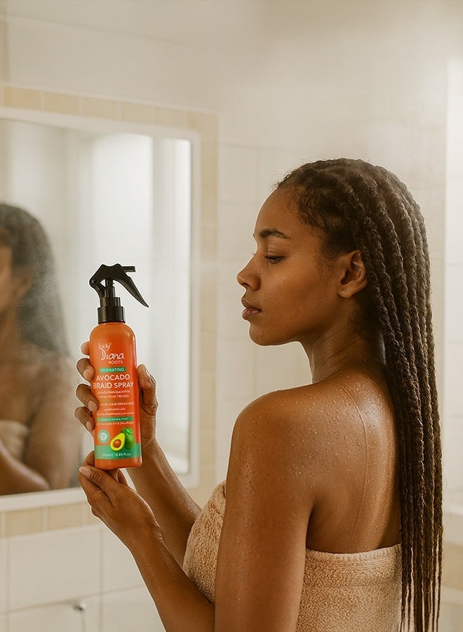 Lady Diana Roots Hydrating Avocado & Shea Butter Braid Spray - 250ml Nourishing Spray for Braids and Twists - Image 5