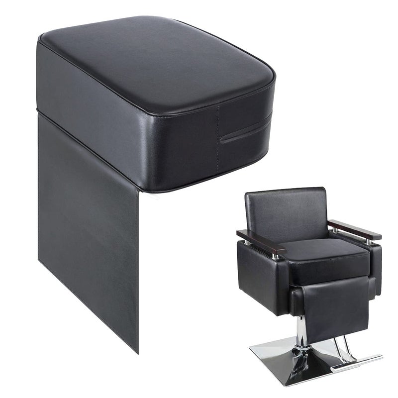 YOSHIKO Salon Booster Seat Cushion for Hair Cutting Salon Leather Pads Boat Booster seat Cushion Styling Chair Seat Booster Barber Beauty Salon Spa Equipment Black
