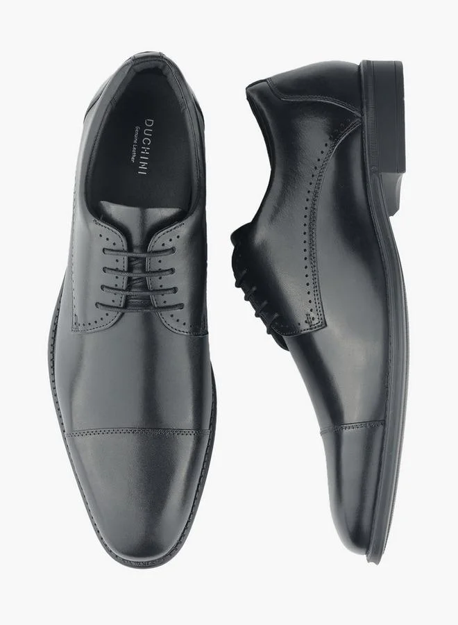 دوتشيني Men Genuine Leather Lace-Up Derby Shoes