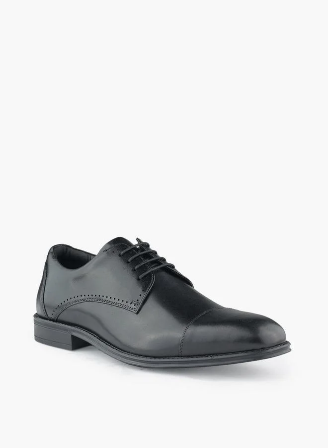 دوتشيني Men Genuine Leather Lace-Up Derby Shoes