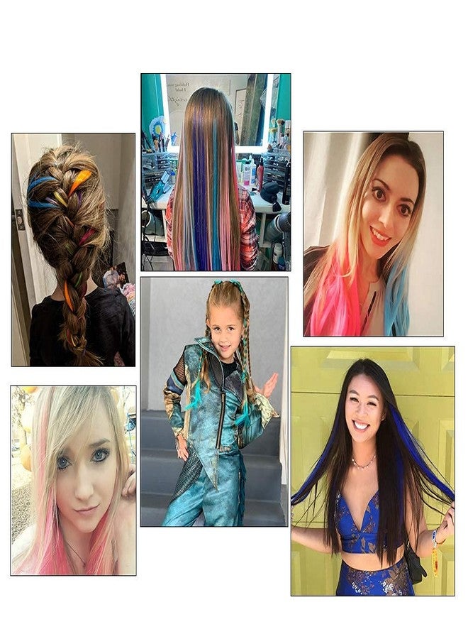 AASA Clip in Hair Extensions/Highlighter Streaks for Girls and Women Neon Pink - Image 4