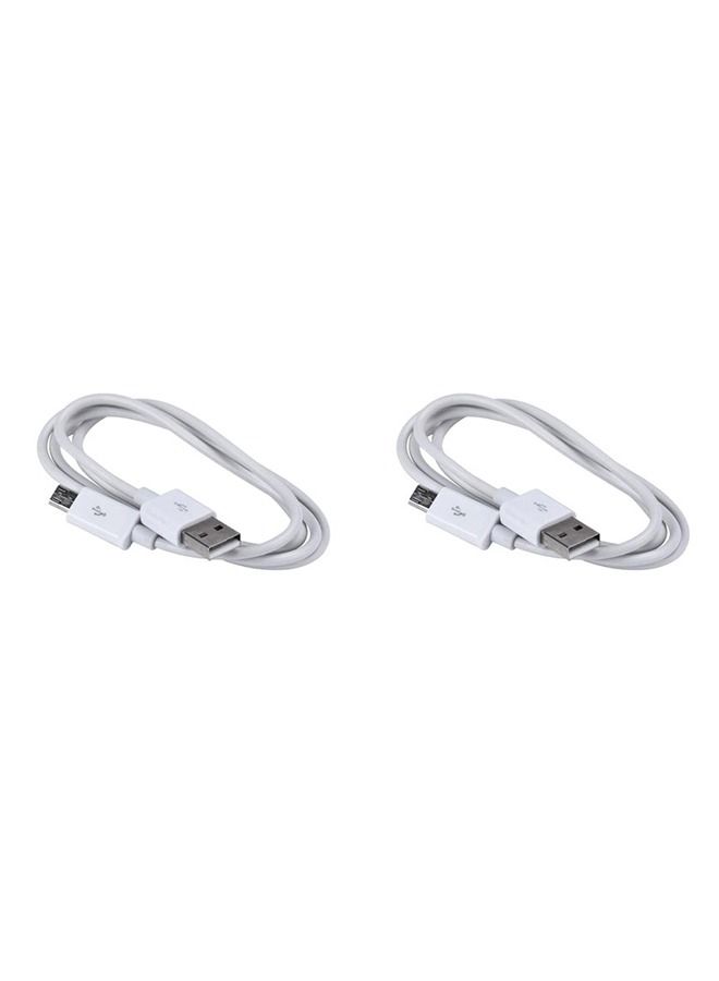 Micro USB Charger Cable For Samsung White (2Pcs)  - Image 1
