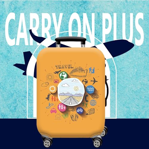 Handcuffs Luggage Cover Trolley Travel Covers, Washable Dust Proof Anti-Scratch Suitcase Protector (Yellow, XL (31"-32")) - Image 2