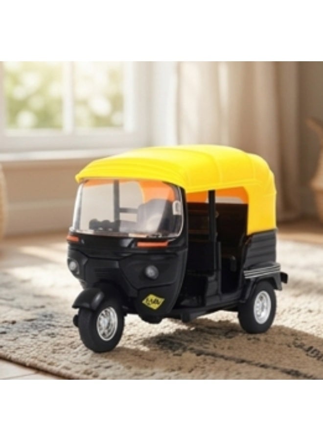 TOY GARDEN Die-Cast Metal Auto Rickshaw Toy Model with Movable Handle and Pull Back Action for Kids - Image 5