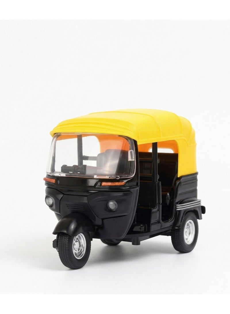 TOY GARDEN Die-Cast Metal Auto Rickshaw Toy Model with Movable Handle and Pull Back Action for Kids - Image 1