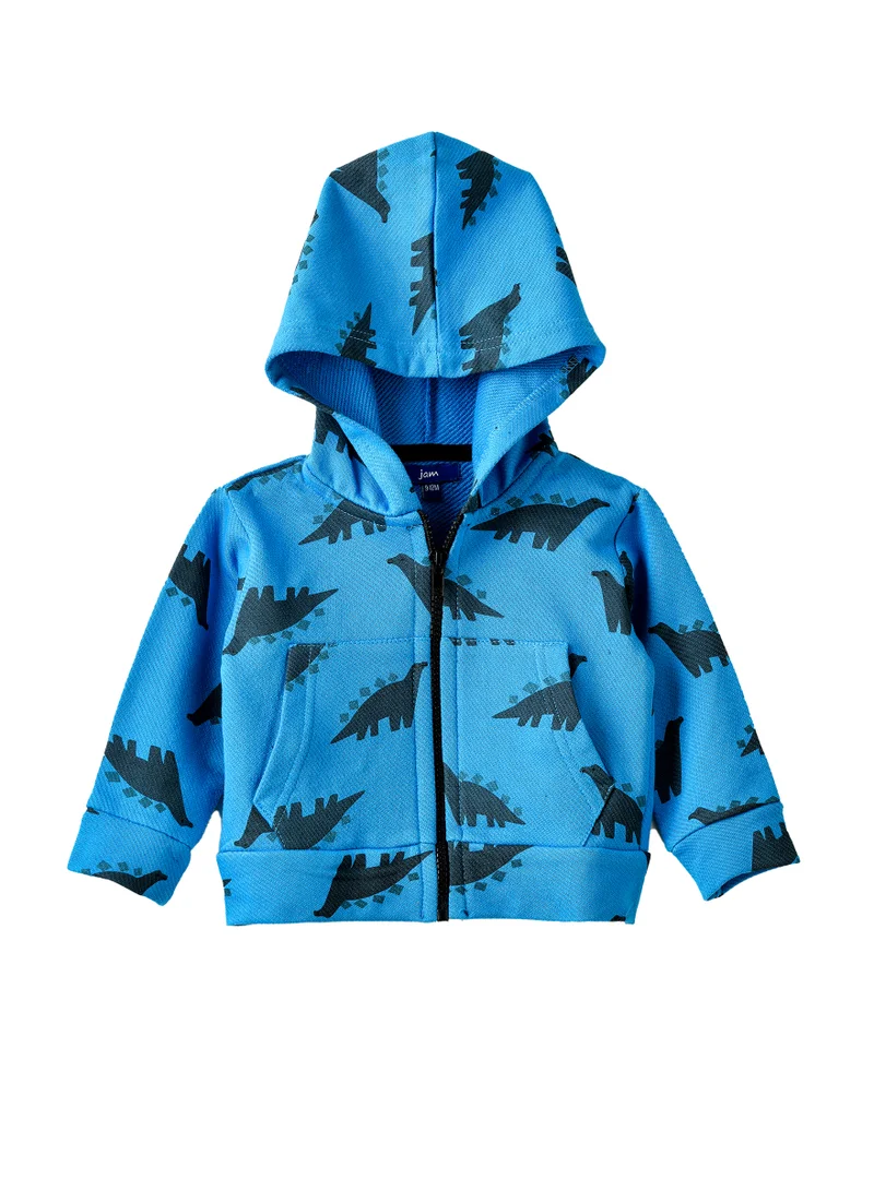 JAM Boys Dinosaur Print Hooded Zip-Up Jacket