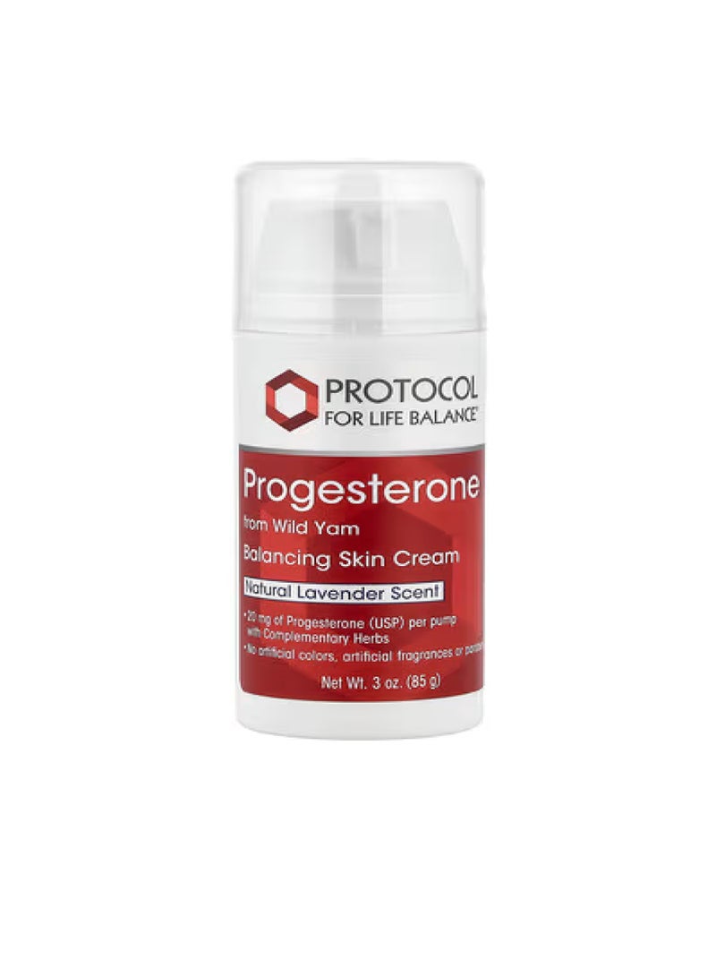 بروتوكول فور لايف بلانس بروجسترون من اليام البري، كريم متوازن للبشرة، لافندر طبيعي، 85 غرام (3 أونصة)