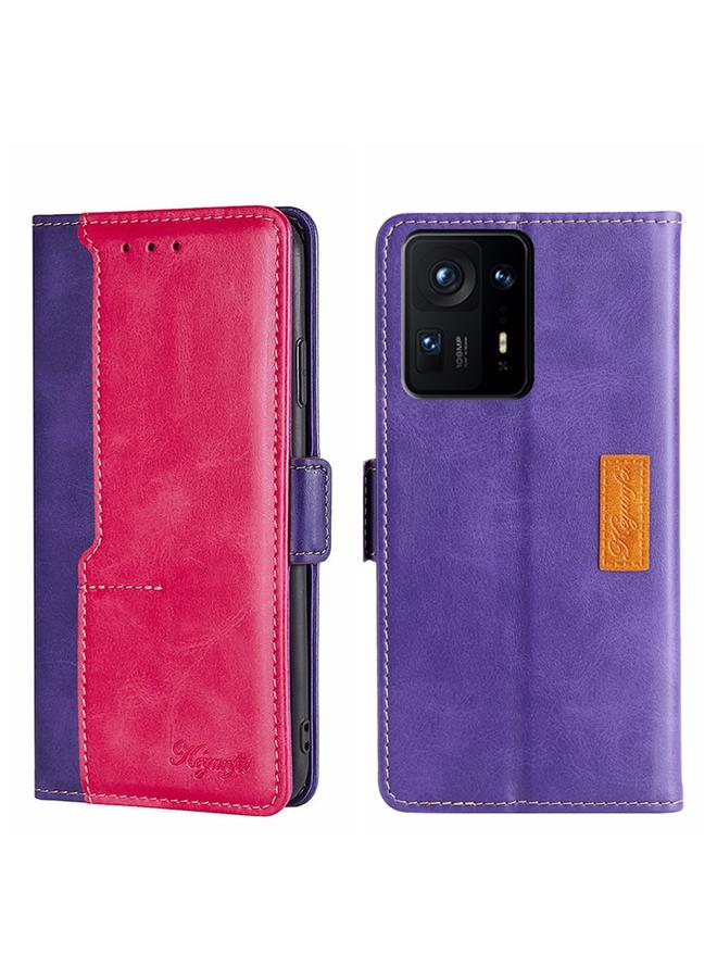 Case For Xiaomi Mix 4 Contrast Color Side Buckle Leather Phone Case