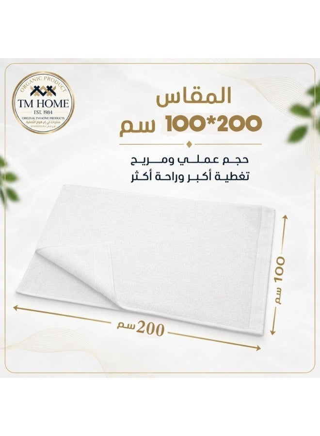 تى ام هوم بشيكر100*200 فندقية بيضاء من TM Home – قطن مصري 100% – ناعمة، ماصة، ومتينة - Image 2