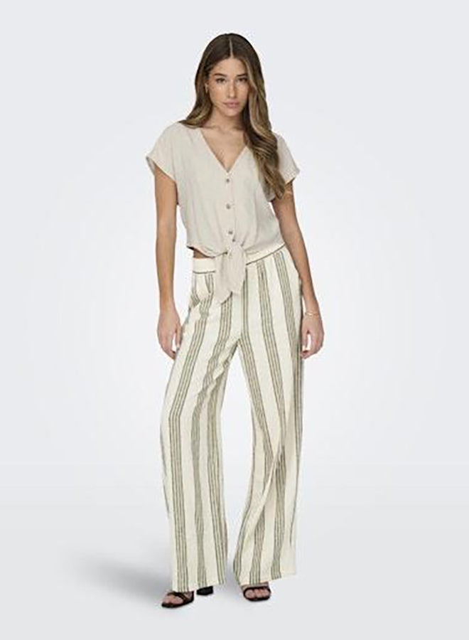 ONLY Onlsiesta Ss Knot Lin Bl Shirt Pnt Noos - Image 2