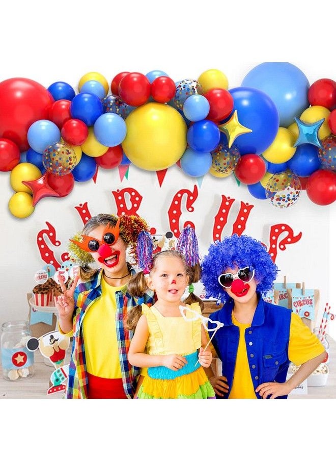 Generic - Carnival Circus Balloon Arch And Garland Kit With 117Pcs Red Blue Yellow Rainbow Latex Confetti Balloons Garland And Star Foil Balloons For Carnival Theme Birthday Party Decorations - Image 1