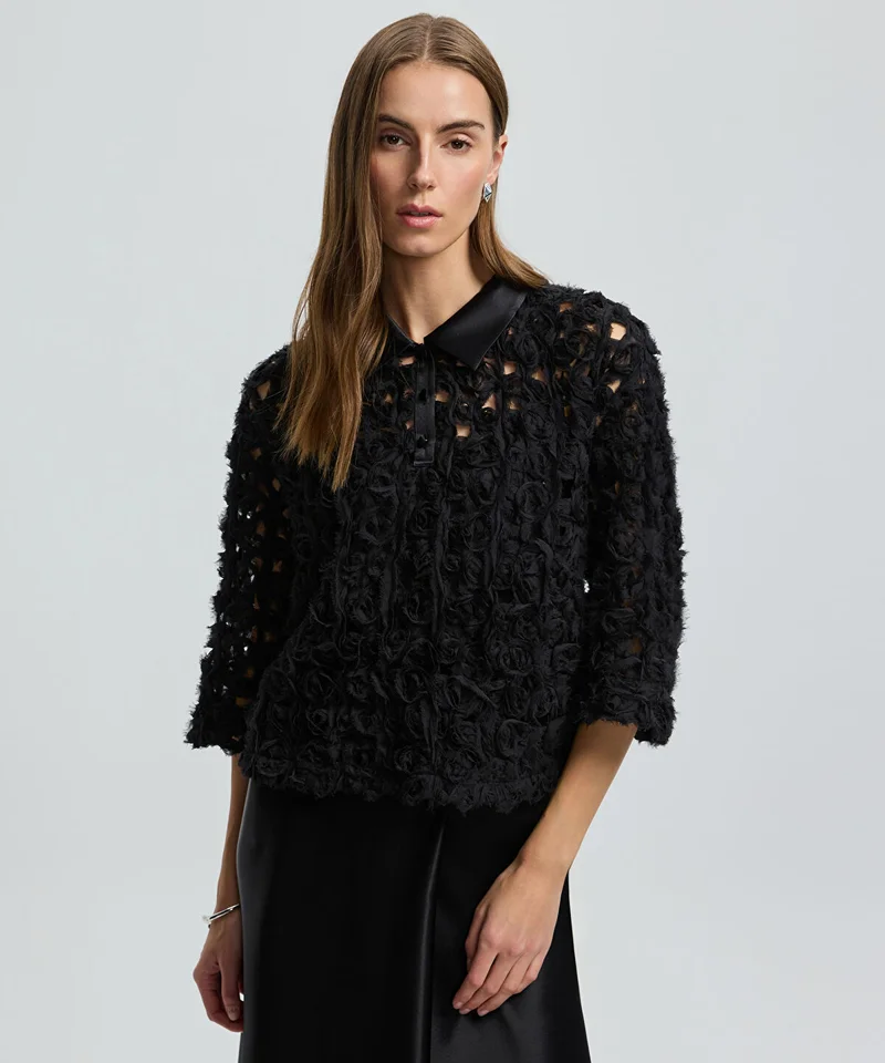 ايبيكيول Textured Satin Trim Shirt