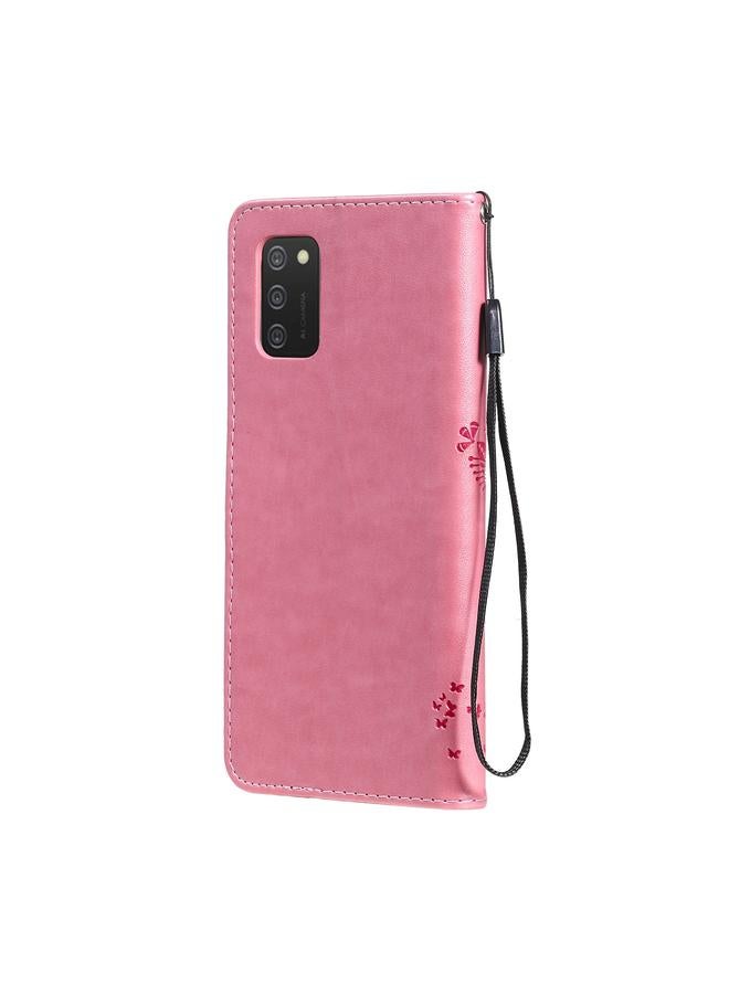 S-TOP Case For Samsung Galaxy A03s 164mm Tree & Cat Pattern Pressed Printing Horizontal Flip PU Leather Case with Holder & Card Slots & Wallet & Lanyard - Image 4