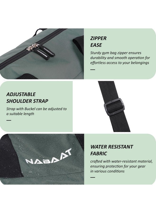 NABAAT VitalCarry Polyester Duffle/Gym Bag for Men & Women, Adjustable Shoulder Bag for Unisex Gym/Fitness Bag/Sports & Travel Sports Kit with Separate Shoe Compartment (Grey_Black, GMB-7) - Image 3