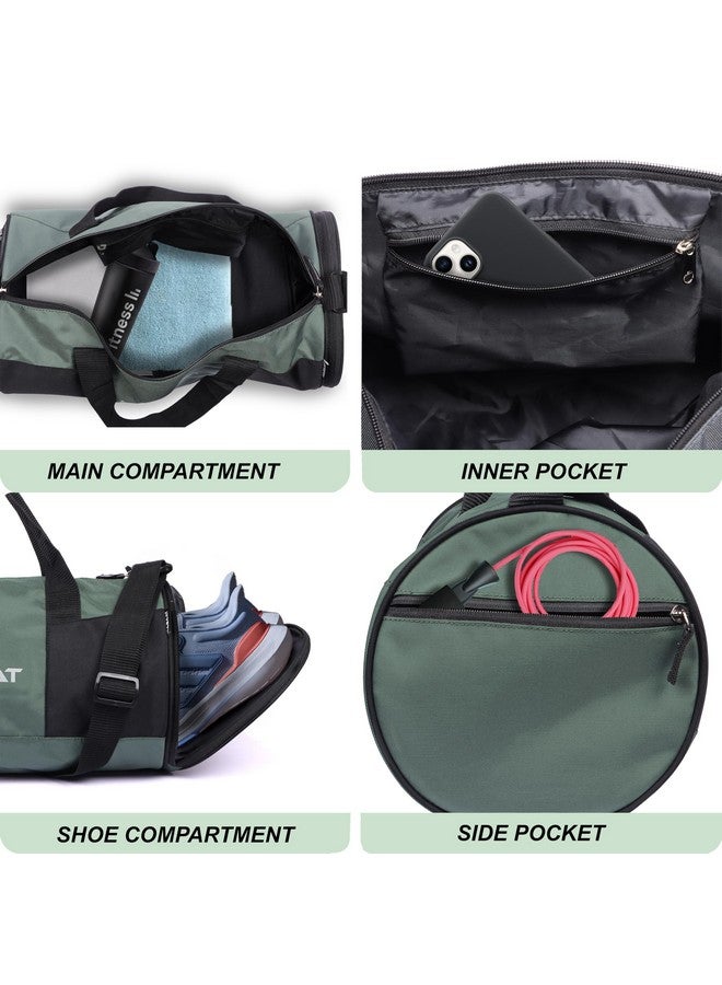 NABAAT VitalCarry Polyester Duffle/Gym Bag for Men & Women, Adjustable Shoulder Bag for Unisex Gym/Fitness Bag/Sports & Travel Sports Kit with Separate Shoe Compartment (Grey_Black, GMB-7) - Image 2