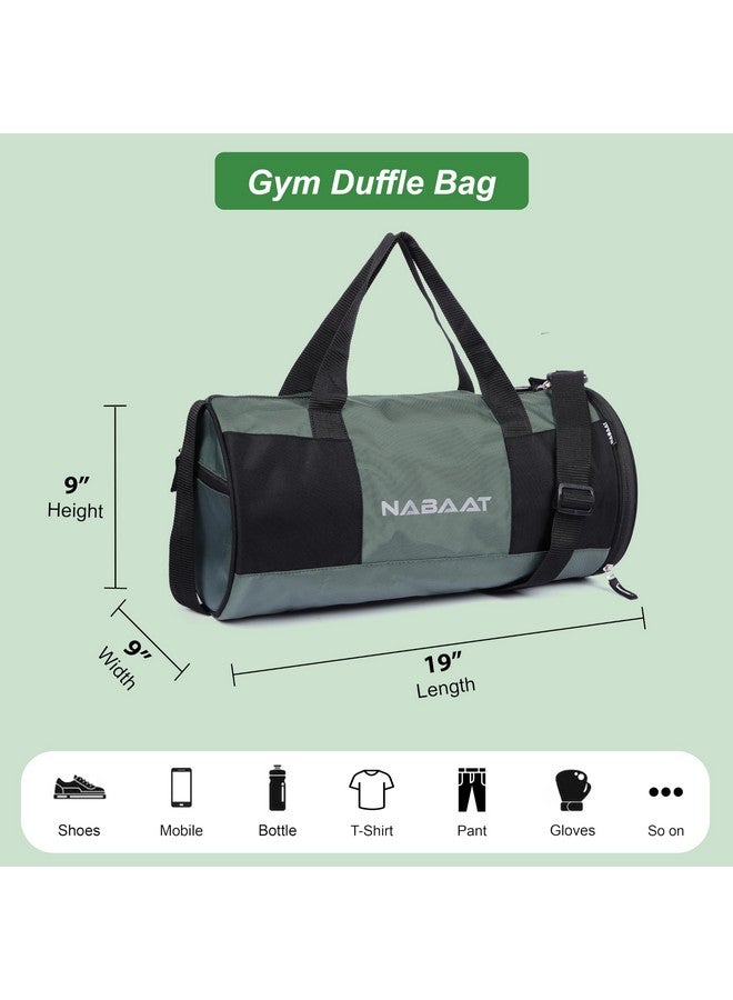 NABAAT VitalCarry Polyester Duffle/Gym Bag for Men & Women, Adjustable Shoulder Bag for Unisex Gym/Fitness Bag/Sports & Travel Sports Kit with Separate Shoe Compartment (Grey_Black, GMB-7) - Image 4