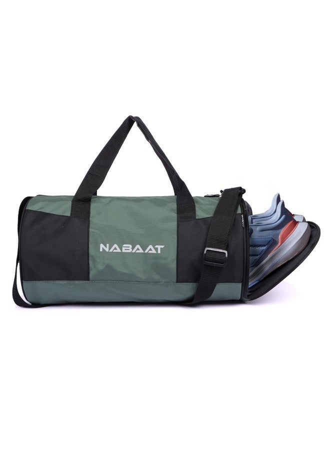 NABAAT VitalCarry Polyester Duffle/Gym Bag for Men & Women, Adjustable Shoulder Bag for Unisex Gym/Fitness Bag/Sports & Travel Sports Kit with Separate Shoe Compartment (Grey_Black, GMB-7) - Image 1