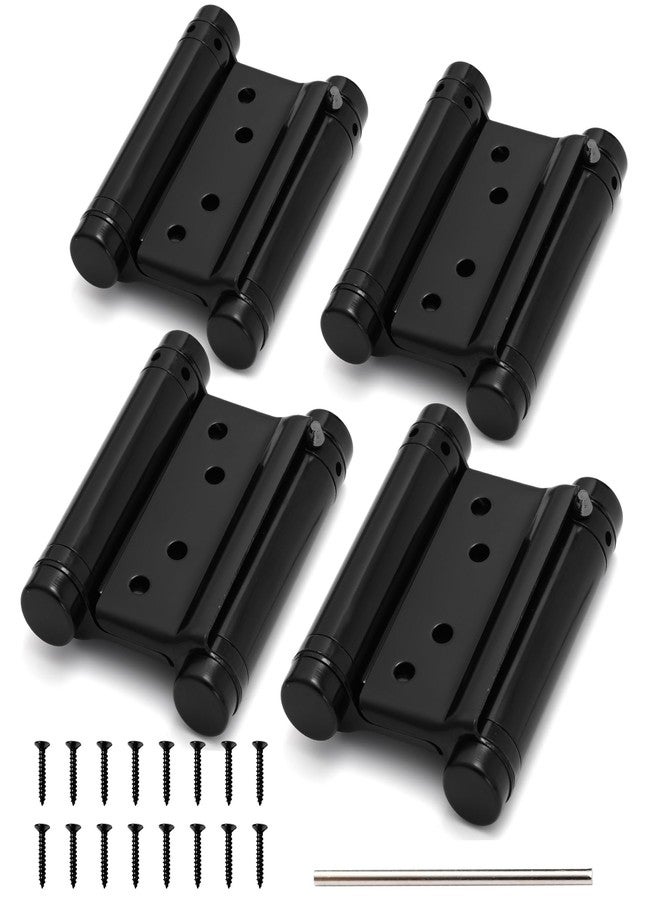 KOLET Double Action Door Hinges, Brushed Nickel, 4 Pack, (Matte Black), 2WDH-BL4 - Image 1