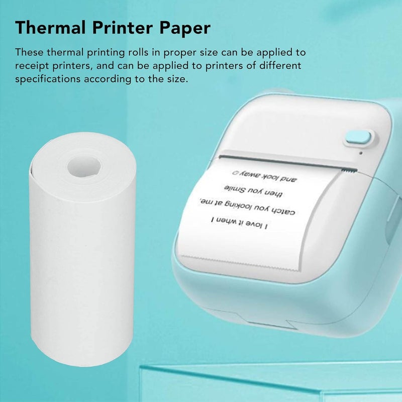 Hztyyier 10Pcs Thermal Printer Paper 224 x 098in White Printable Thermosensitive Thick Paper Thermal Paper Rolls for Small Printer - Image 2